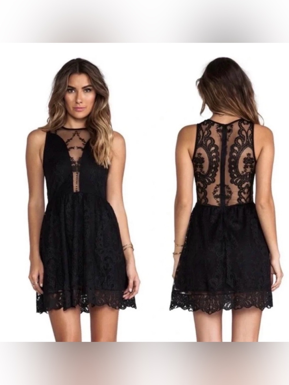 For Love & Lemons Sleeveless Black Lace Lulu Dress, XS, Excellent Condition!